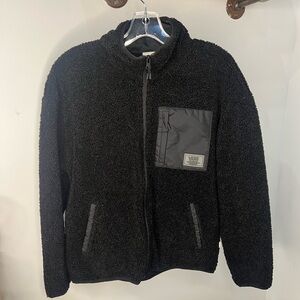 Vans Men's Black Sherpa Zip-Up Sweater